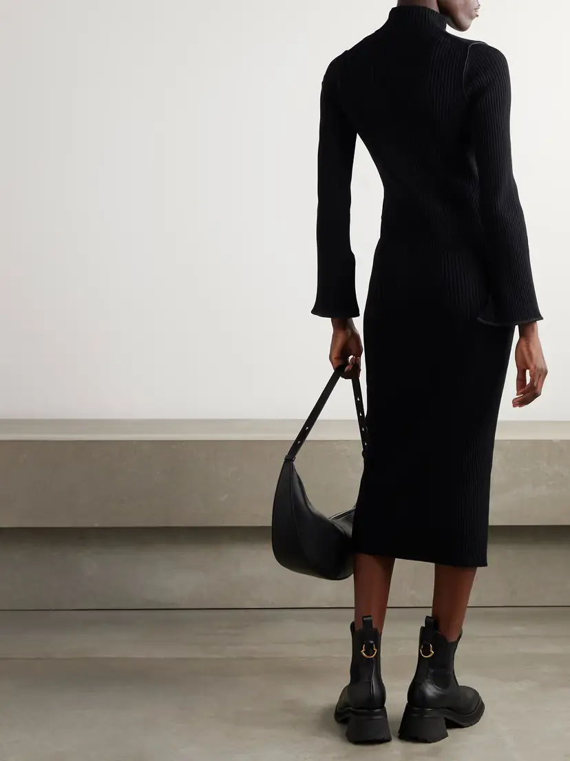 Moncler Ribbed-knit Midi Dress | Thumbnail 4