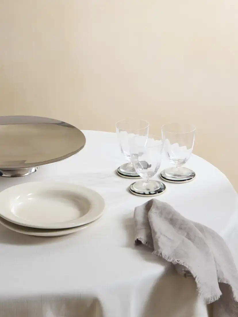Brunello Cucinelli Set Of Six Horn And Silver-tone Coasters - Black | Thumbnail 2 Brunello Cucinelli Set Of Six Horn And Silver-tone Coasters - Black | Thumbnail 2
