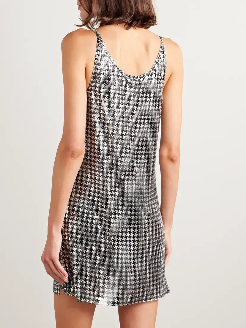 Rabanne Houndstooth Chainmail Mini Dress | Thumbnail 4
