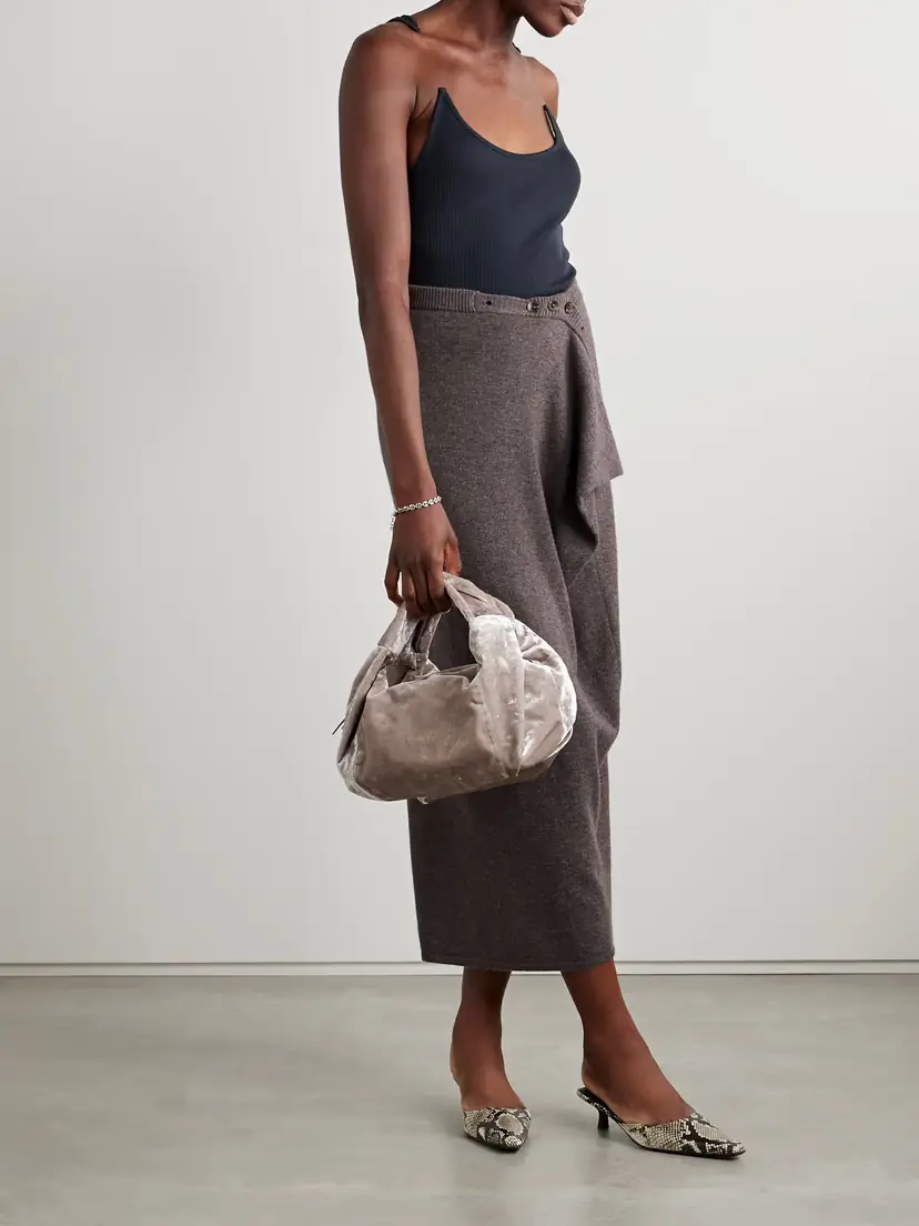 Christopher Esber Wrap-effect Draped Merino Wool And Cashmere-blend Maxi Skirt - x large | Thumbnail 2 Christopher Esber Wrap-effect Draped Merino Wool And Cashmere-blend Maxi Skirt - x large | Thumbnail 2