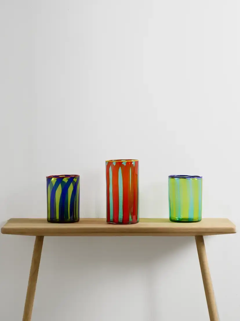 La DoubleJ Torretta Striped Murano Glass Vase | Thumbnail 4