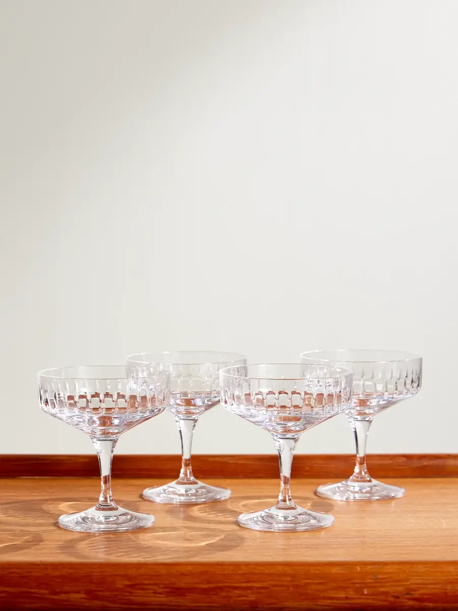 Soho Home Roebling Set of Four Crystal Champagne Coupes - Men | Image 1 Soho Home Roebling Set of Four Crystal Champagne Coupes - Men | Image 1