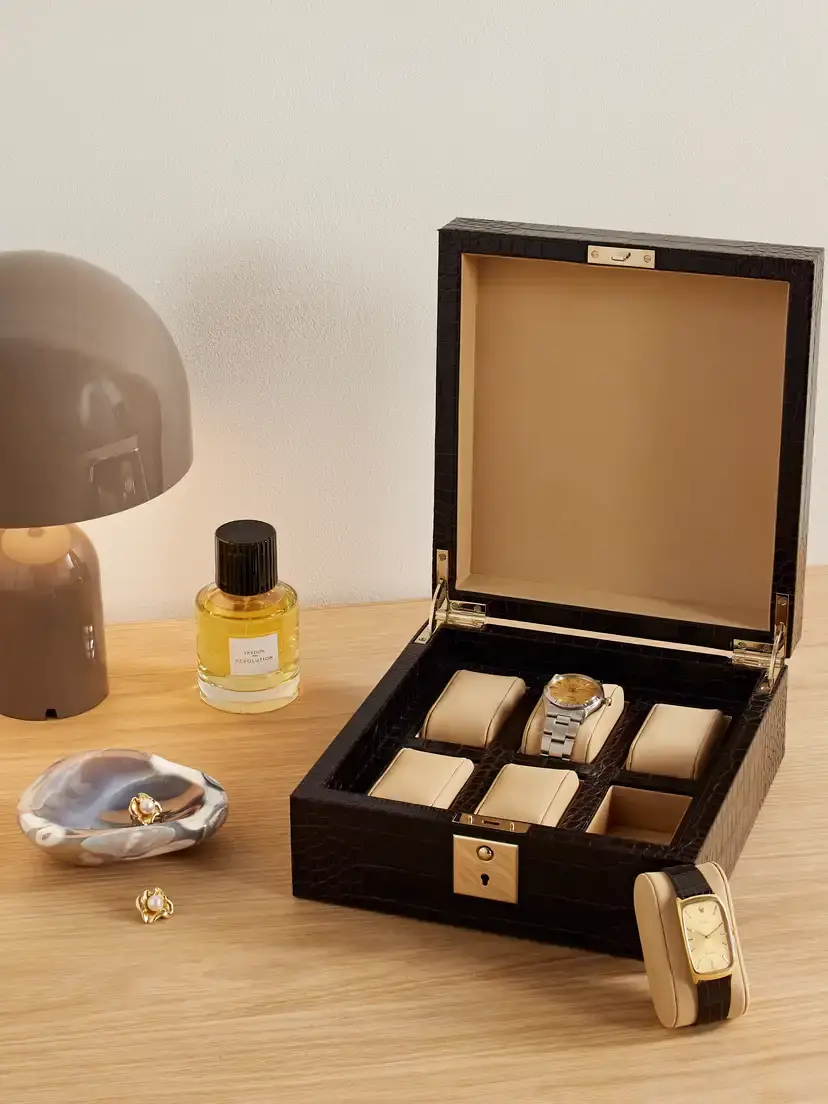 Smythson Mara Croc-effect Leather Watch Box | Thumbnail 2