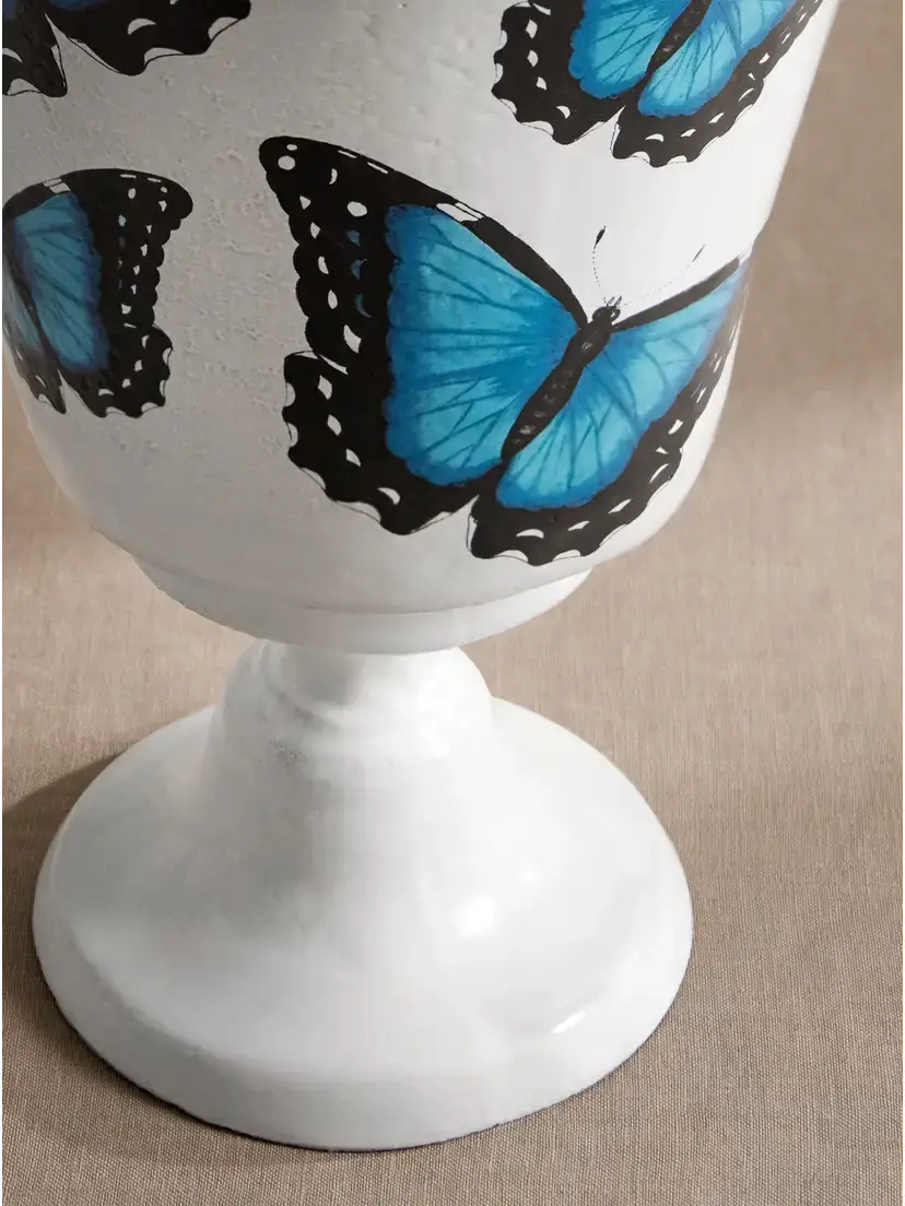 Astier De Villatte + John Derian Blue Butterflies Printed Ceramic Vase | Thumbnail 3 Astier De Villatte + John Derian Blue Butterflies Printed Ceramic Vase | Thumbnail 3