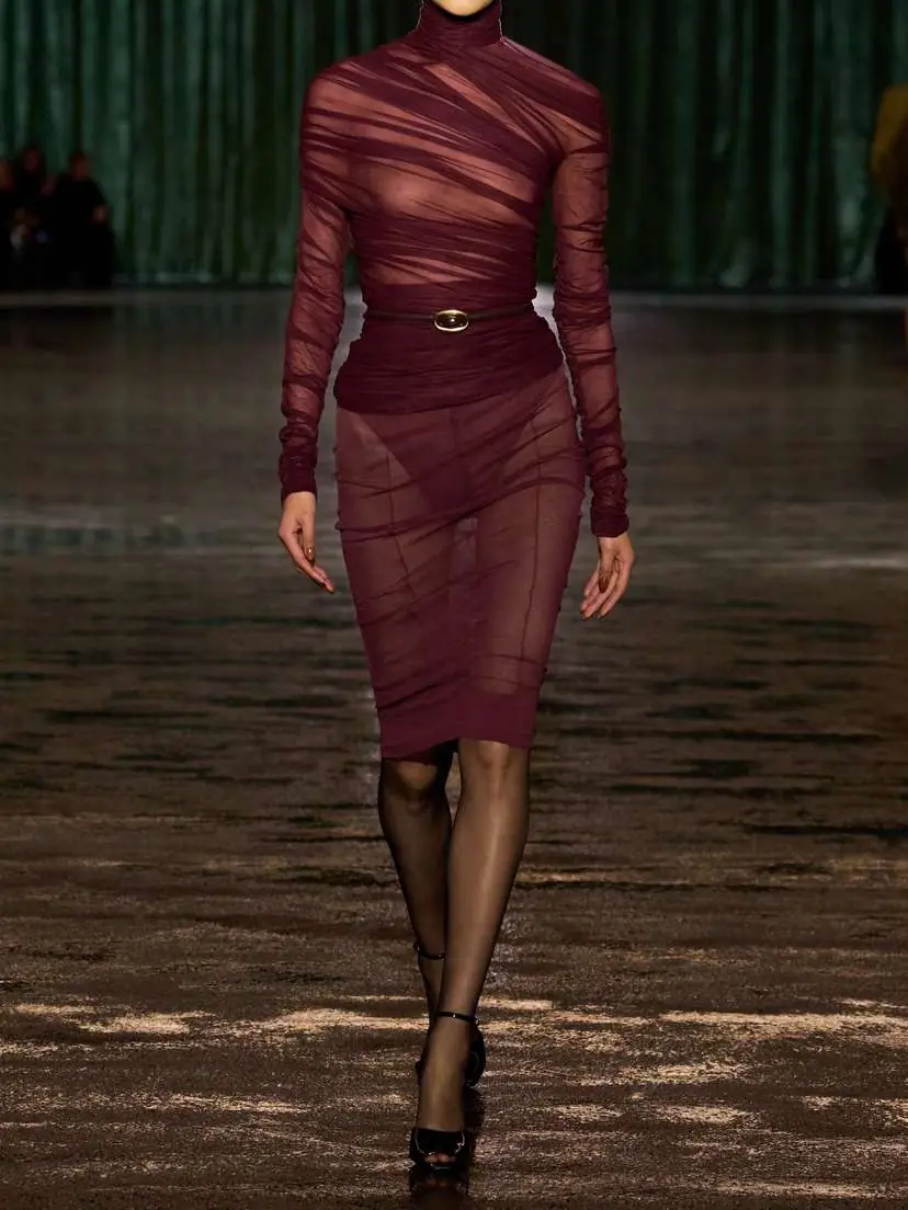 Saint Laurent Jersey Midi Skirt | Thumbnail 5 Saint Laurent Jersey Midi Skirt | Thumbnail 5