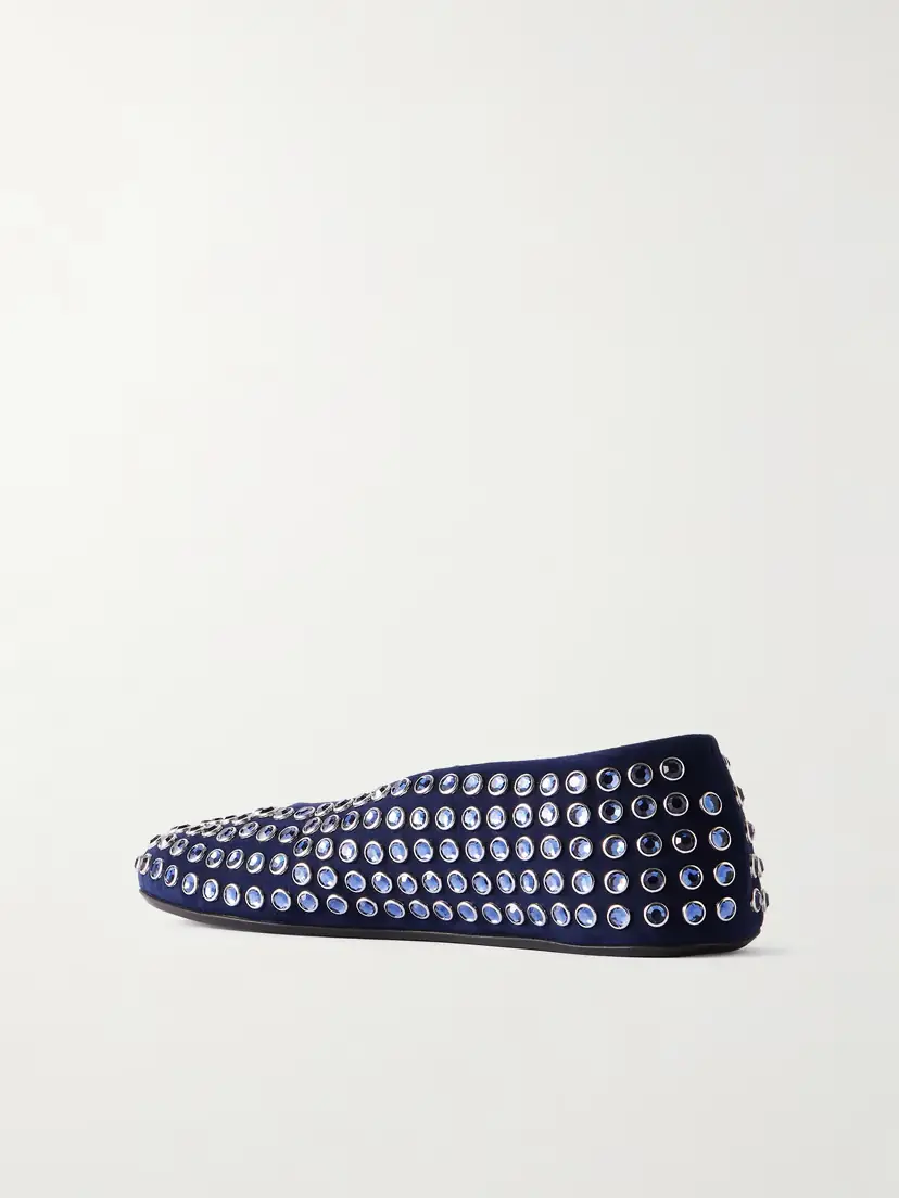 Alaïa Crystal-embellished Suede Ballet Flats | Thumbnail 3