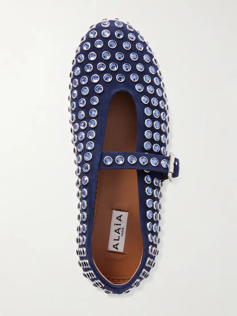 Alaïa Crystal-embellished Suede Ballet Flats | Thumbnail 5
