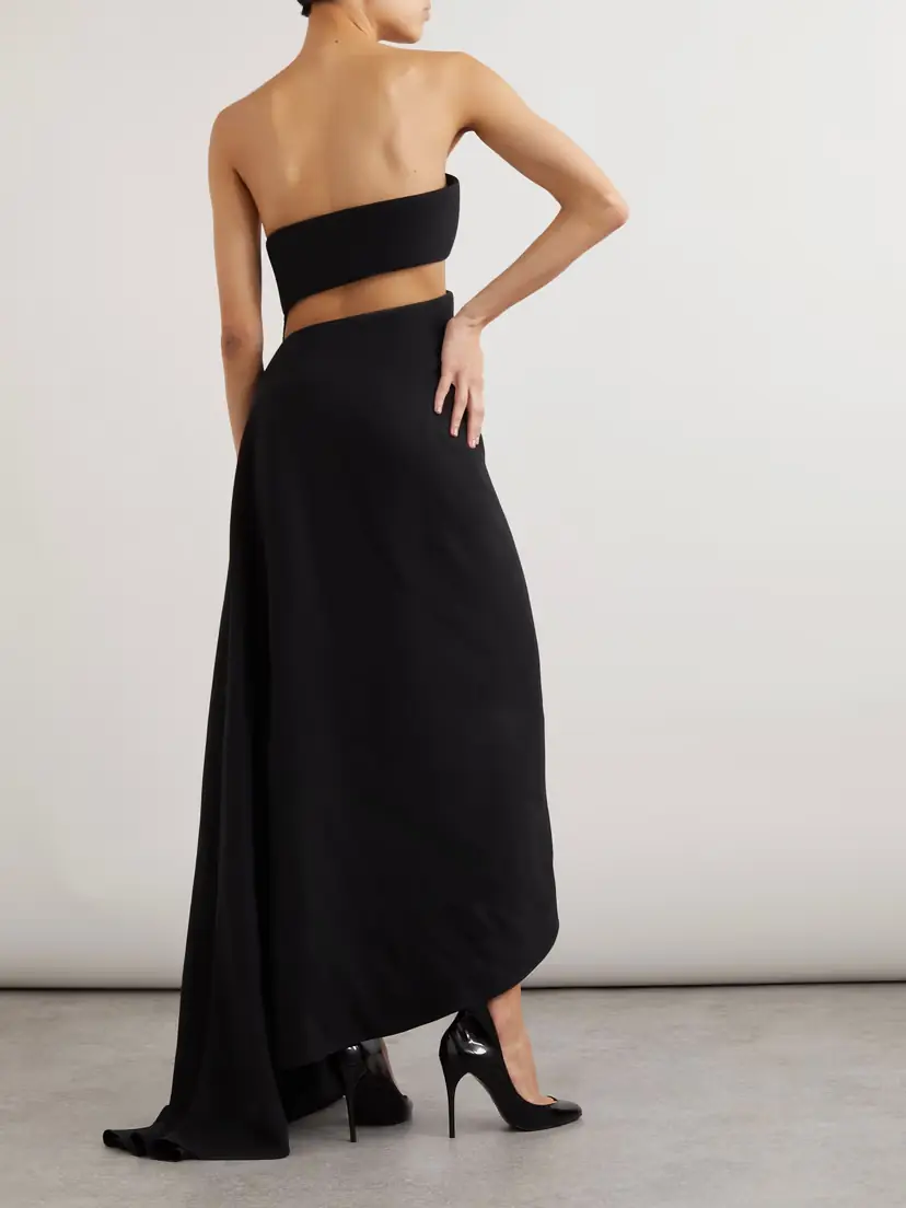 Alaïa Spiral Strapless Bustier Silk And Wool-blend Gown | Thumbnail 3 Alaïa Spiral Strapless Bustier Silk And Wool-blend Gown | Thumbnail 3