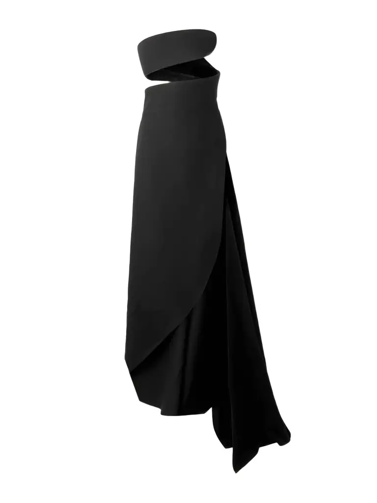 Alaïa Spiral Strapless Bustier Silk And Wool-blend Gown | Image 1 Alaïa Spiral Strapless Bustier Silk And Wool-blend Gown | Image 1