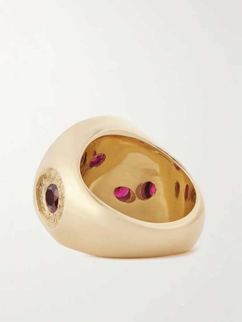 Bleue Burnham Chloroplast 9-karat Recycled-gold Laboratory-grown Sapphire Ring | Thumbnail 3