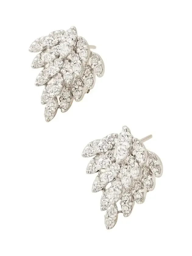 Snowflake 18-karat White Gold Diamond Earrings