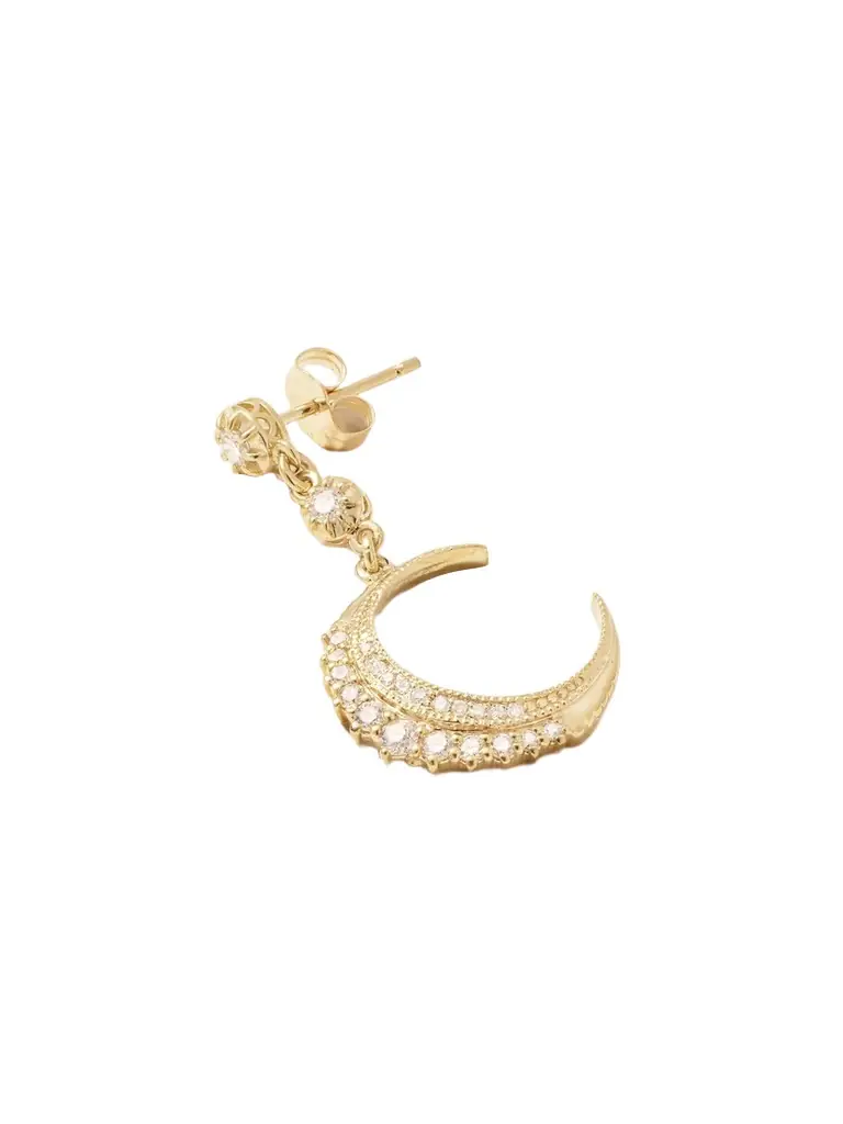 Crescent Mini 14-karat Gold Diamond Single Earring Crescent Mini 14-karat Gold Diamond Single Earring