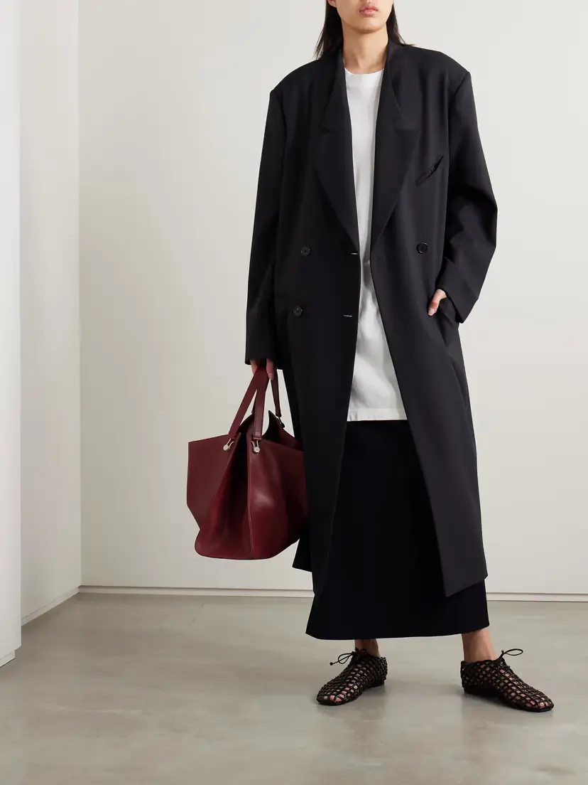 The Row Indra Oversized Double-breasted Wool-twill Coat | Thumbnail 2 The Row Indra Oversized Double-breasted Wool-twill Coat | Thumbnail 2