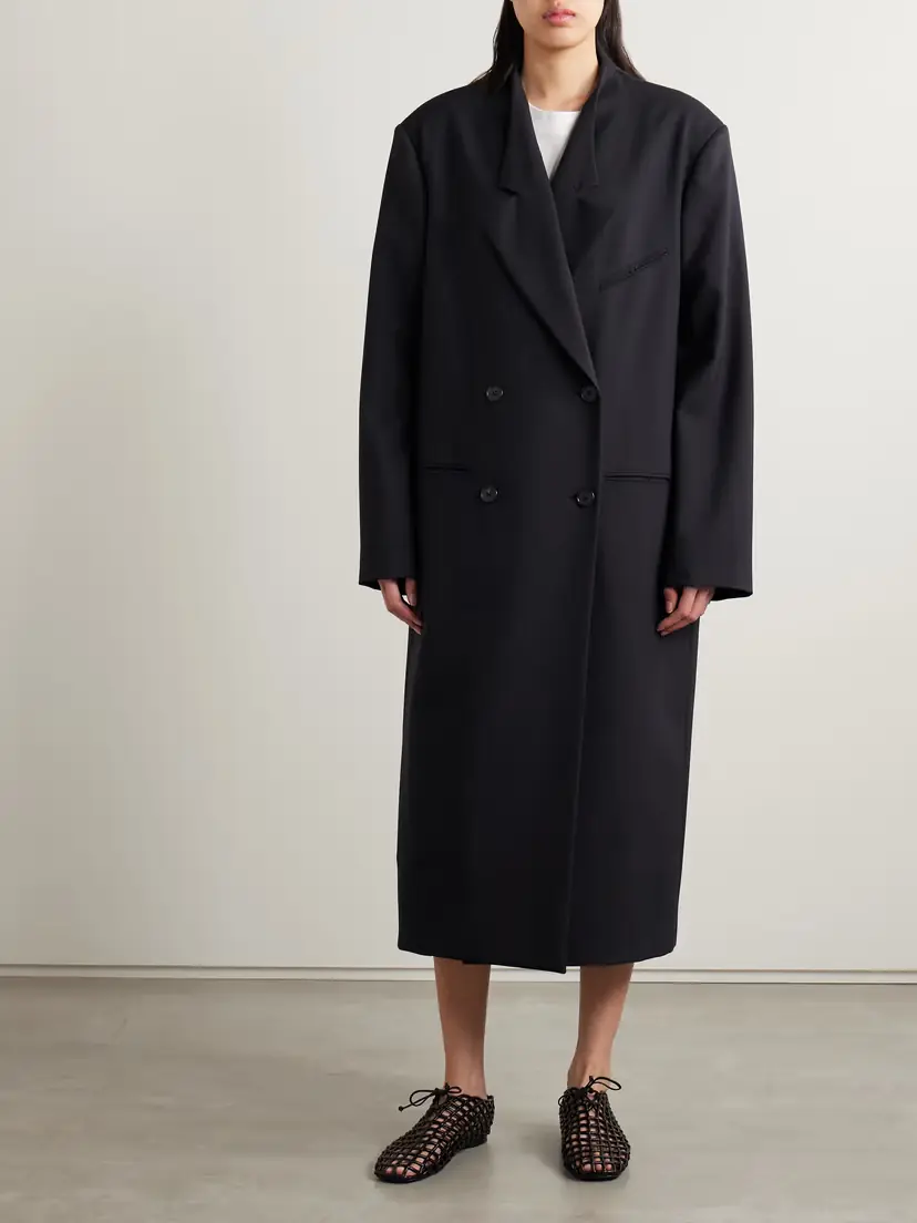 The Row Indra Oversized Double-breasted Wool-twill Coat | Thumbnail 3 The Row Indra Oversized Double-breasted Wool-twill Coat | Thumbnail 3