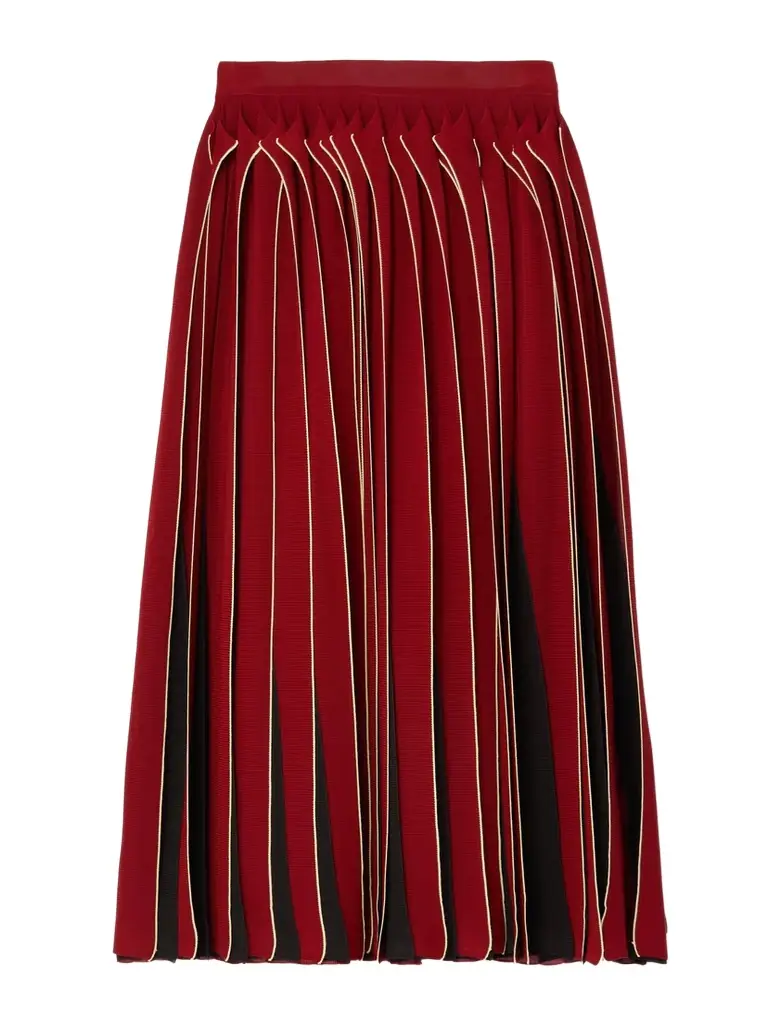 Paneled Cotton Midi Skirt