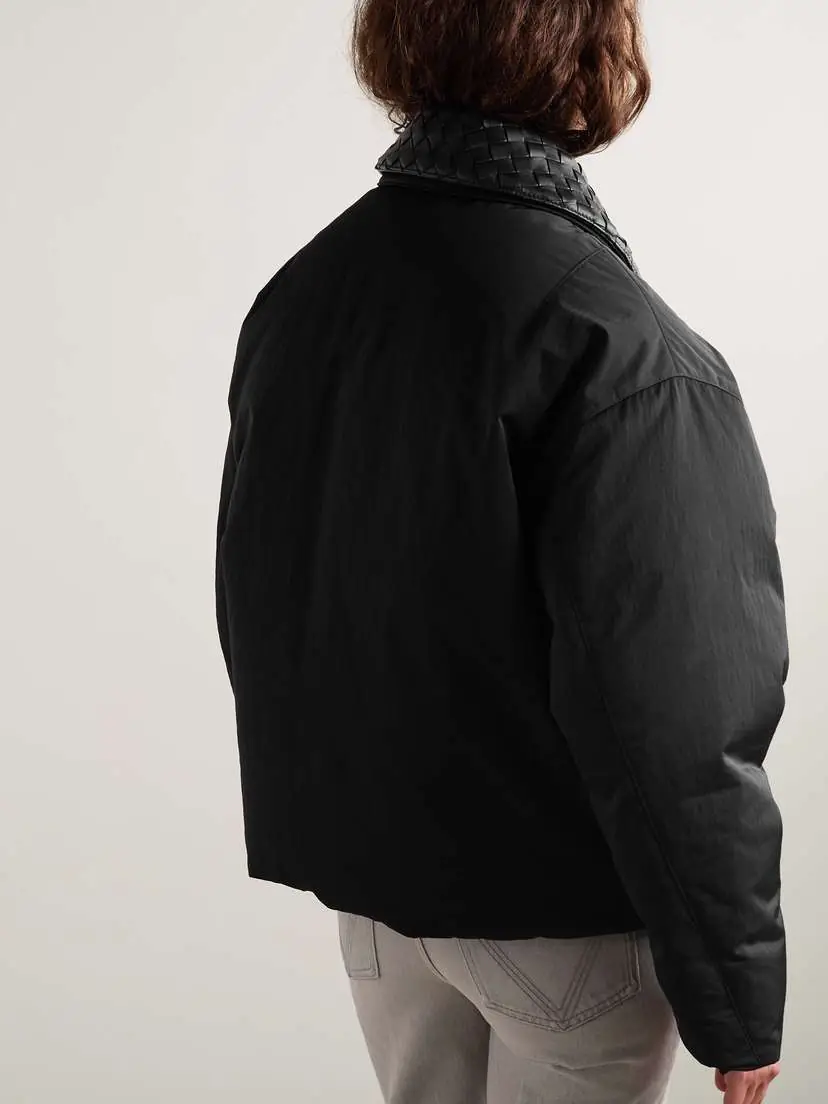 Bottega Veneta Intrecciato Leather-trimmed Shell Down Jacket | Thumbnail 4 Bottega Veneta Intrecciato Leather-trimmed Shell Down Jacket | Thumbnail 4