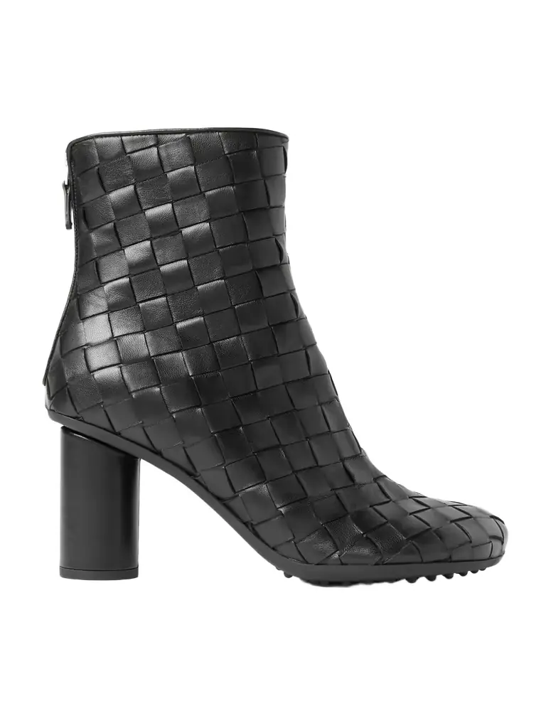 Bottega Veneta Atomic Intrecciato Leather Ankle Boots | Image 1 Bottega Veneta Atomic Intrecciato Leather Ankle Boots | Image 1