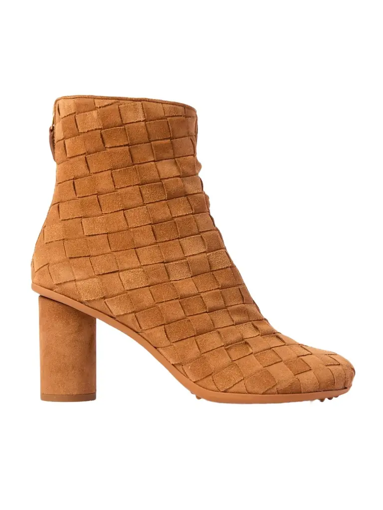 Bottega Veneta Atomic Intrecciato Suede Ankle Boots | Image 1 Bottega Veneta Atomic Intrecciato Suede Ankle Boots | Image 1