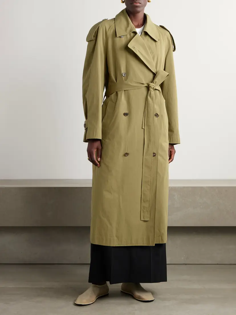 The Row Denver Oversized Belted Double-breasted Cotton-gabardine Trench Coat | Thumbnail 2 The Row Denver Oversized Belted Double-breasted Cotton-gabardine Trench Coat | Thumbnail 2