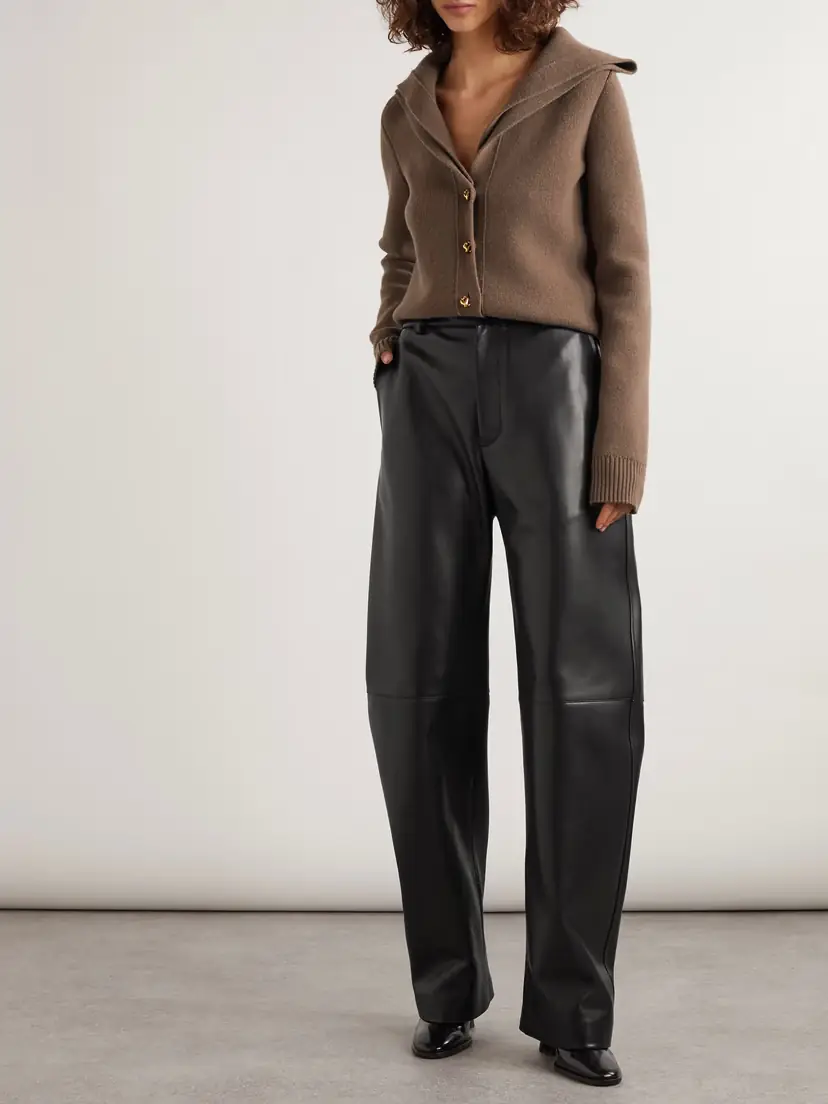 Bottega Veneta Paneled Leather Straight-leg Pants | Thumbnail 2 Bottega Veneta Paneled Leather Straight-leg Pants | Thumbnail 2