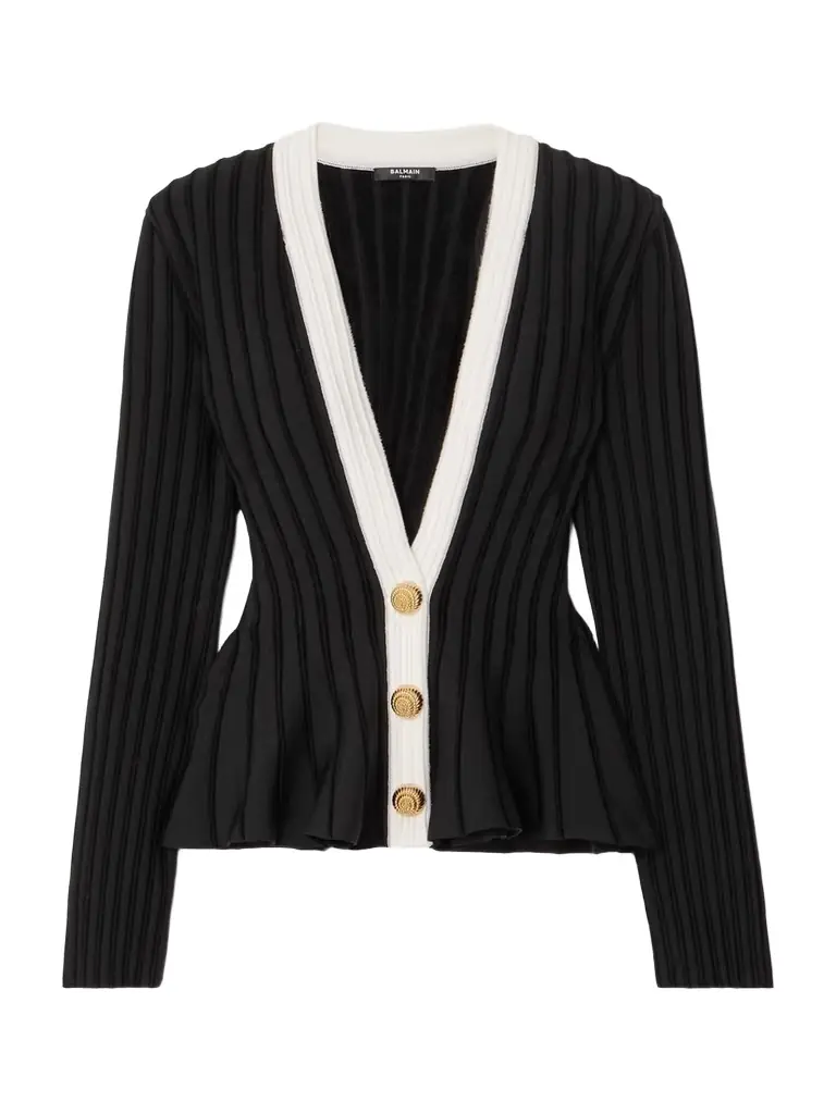 Knitted Peplum Cardigan