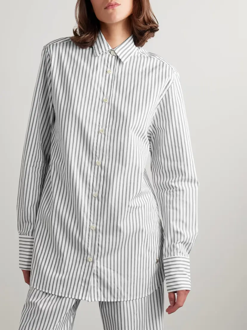 ÉTERNE Striped Cotton-poplin Shirt | Thumbnail 3