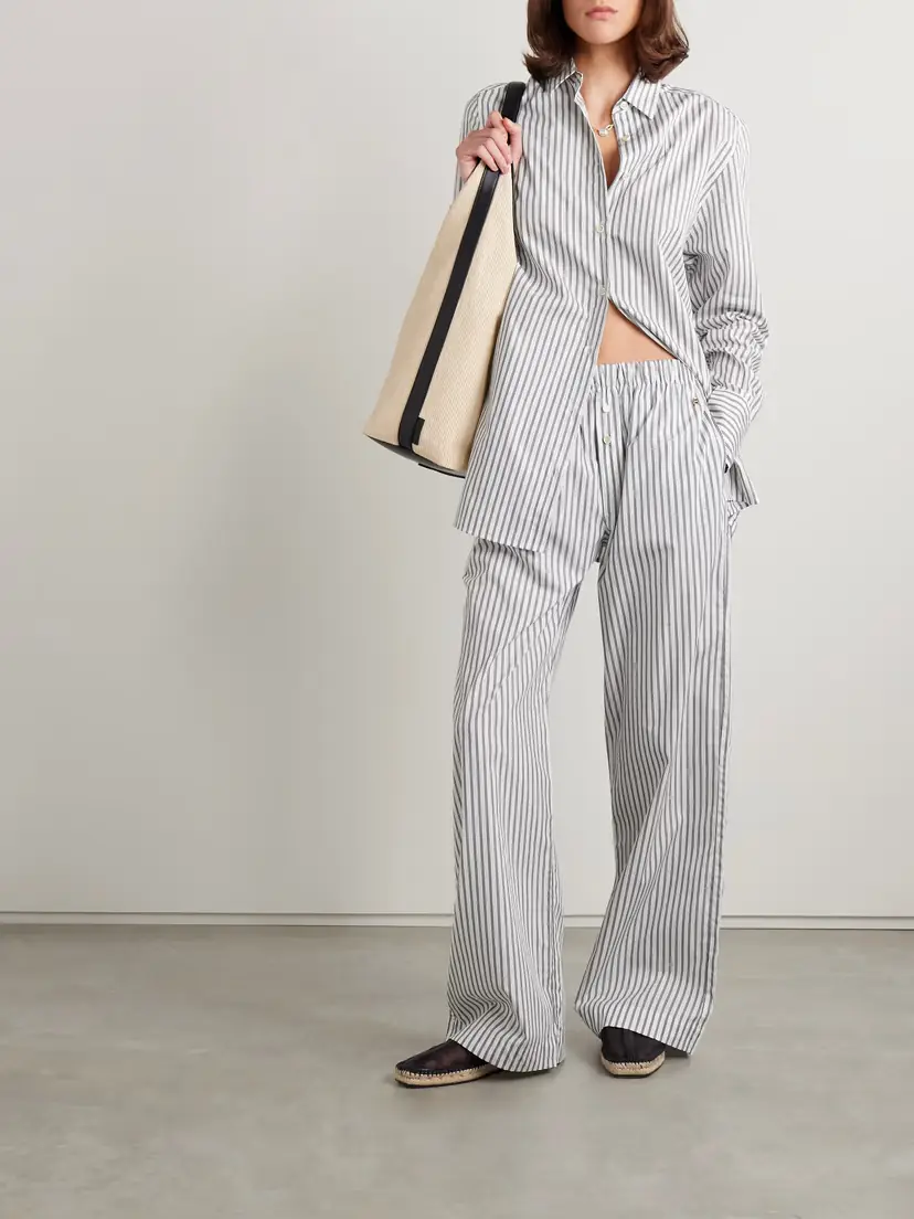 ÉTERNE Striped Cotton-poplin Wide-leg Pants | Thumbnail 2 ÉTERNE Striped Cotton-poplin Wide-leg Pants | Thumbnail 2