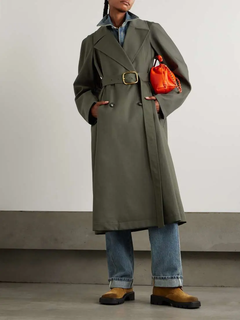 Loewe Belted Double-breasted Cotton-gabardine Trench Coat | Thumbnail 2