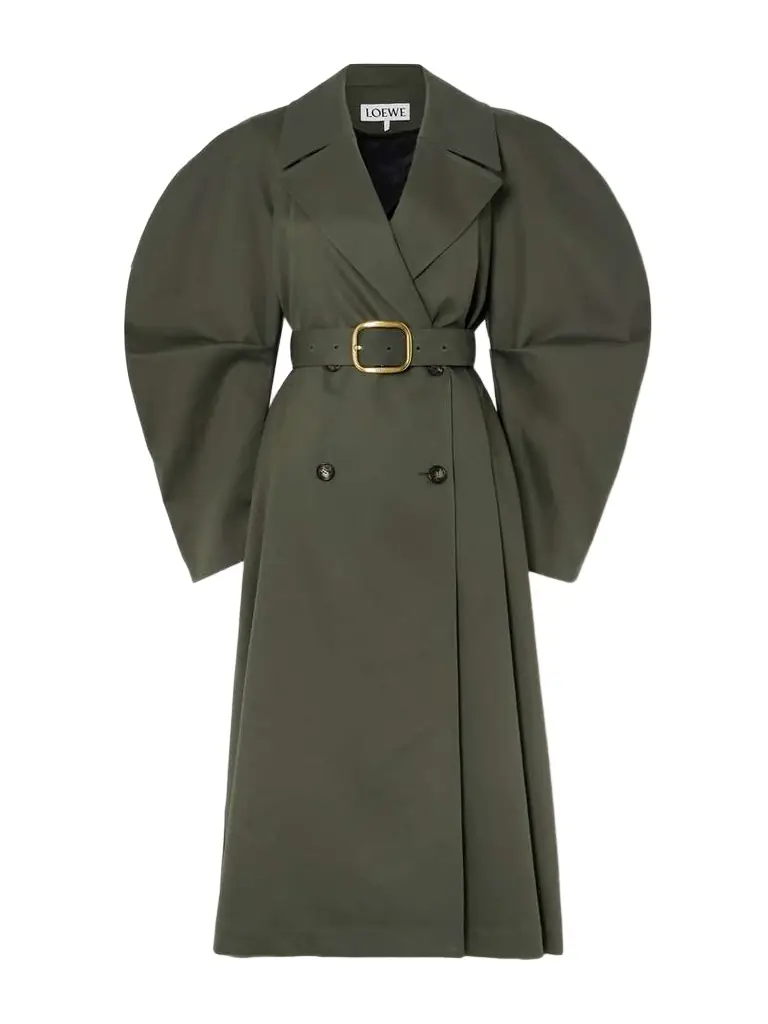 Belted Double-breasted Cotton-gabardine Trench Coat