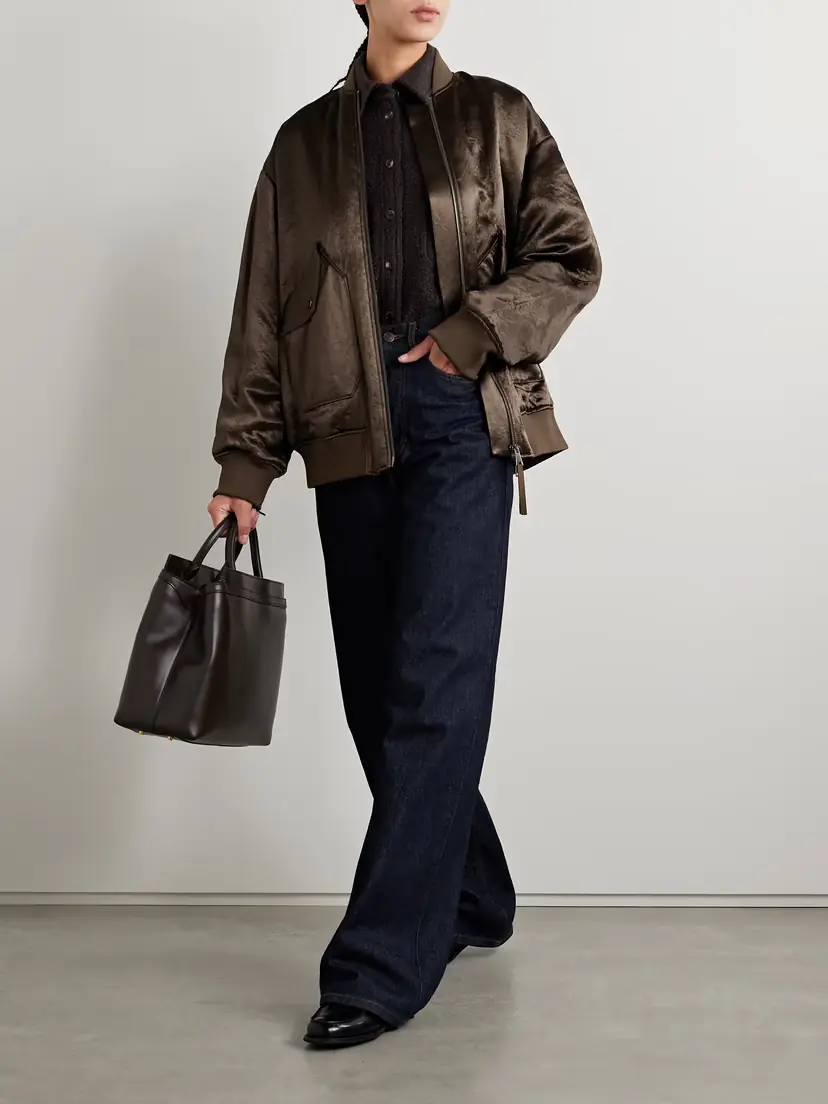 Max Mara Imelde Oversized Hammered-satin Bomber Jacket | Thumbnail 2
