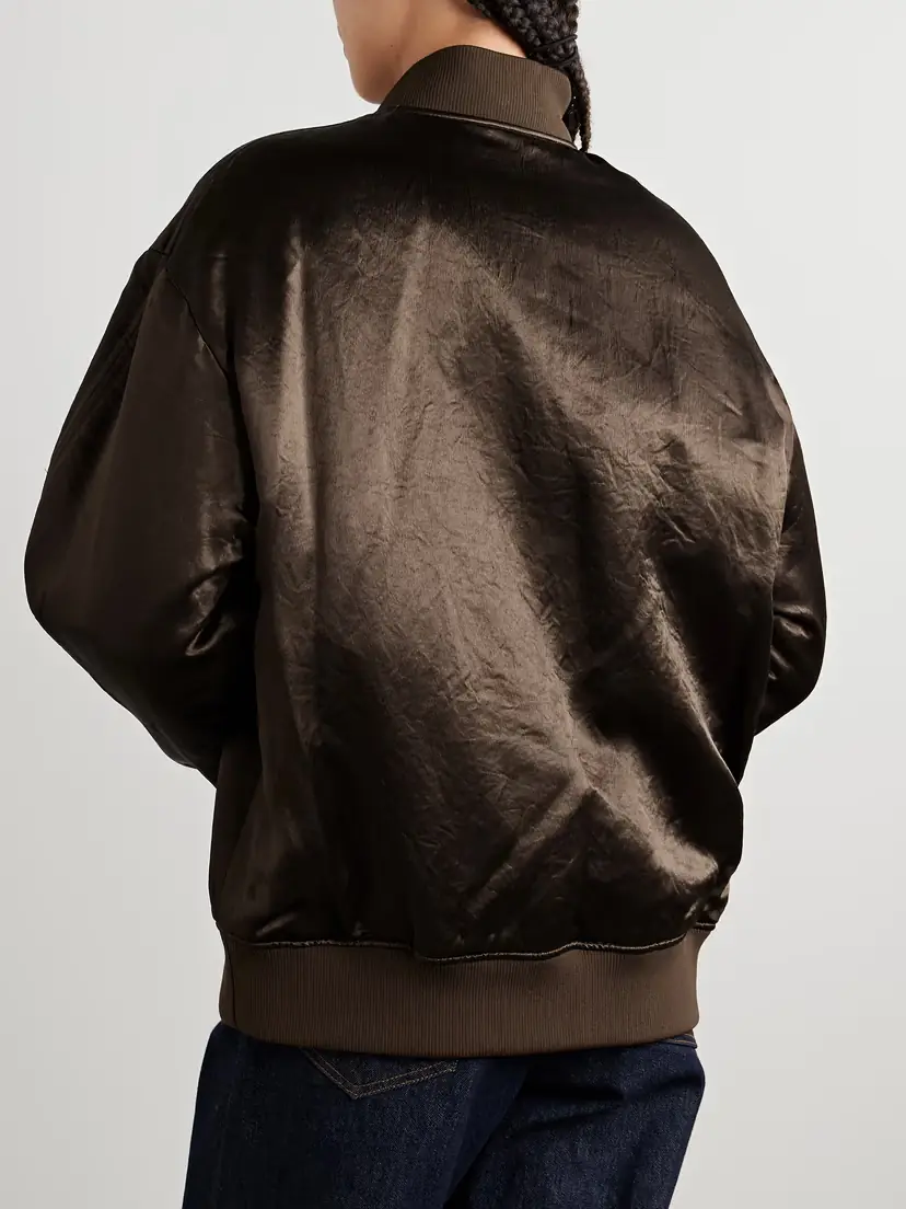 Max Mara Imelde Oversized Hammered-satin Bomber Jacket | Thumbnail 4