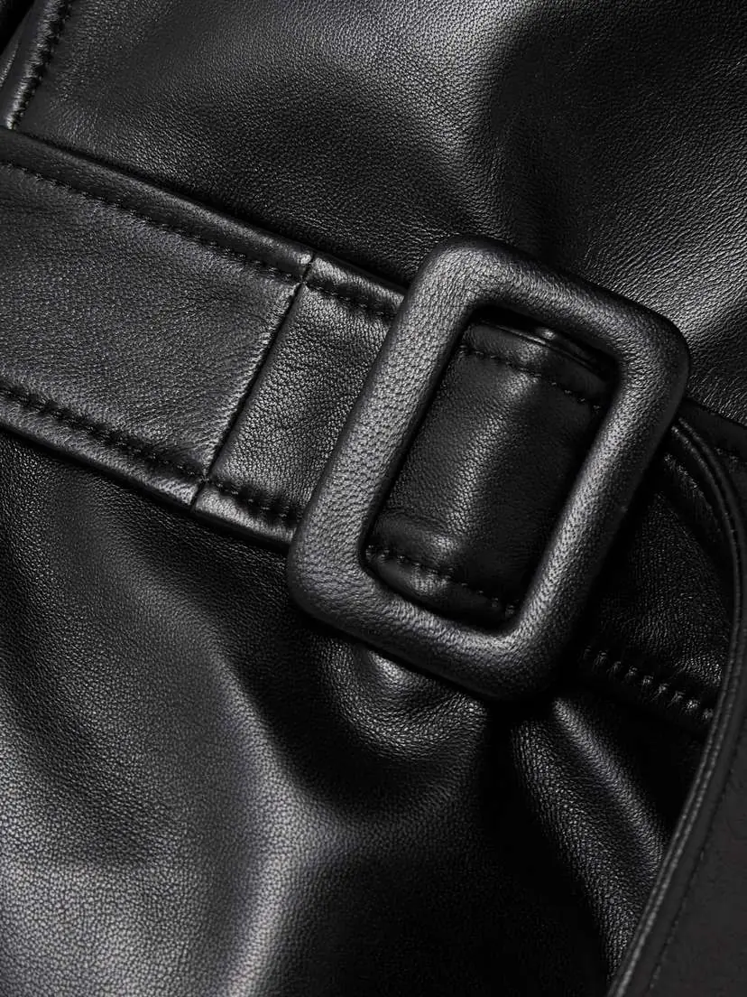 Nour Hammour Henri Belted Leather Trench Coat | Thumbnail 5 Nour Hammour Henri Belted Leather Trench Coat | Thumbnail 5