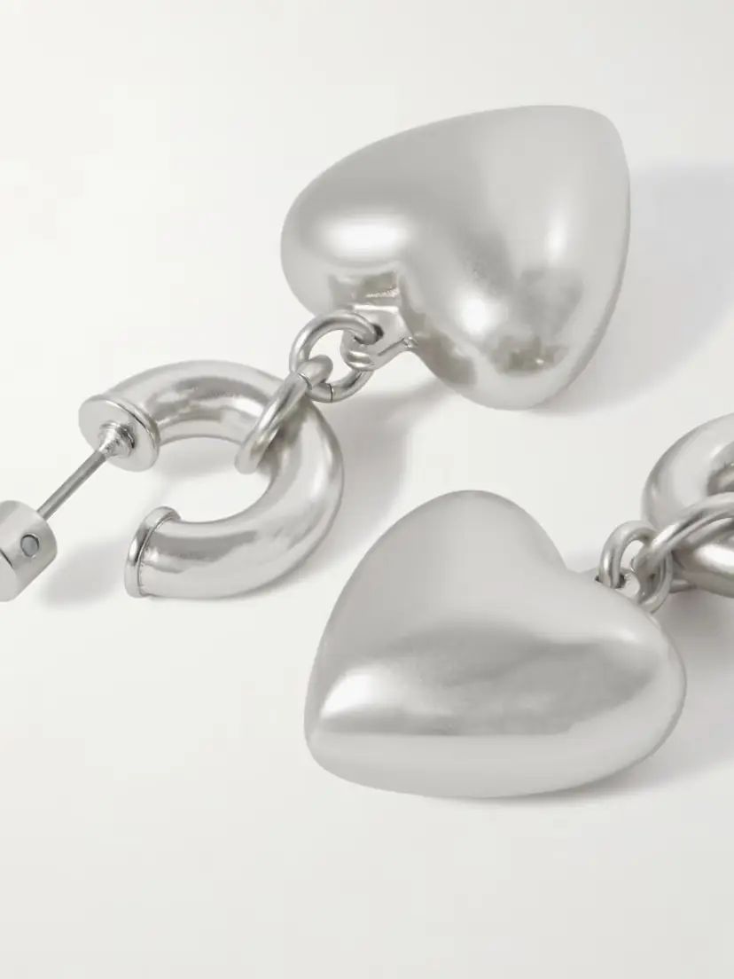 Roxanne Assoulin Heart & Soul Silver-tone Hoop Earrings | Thumbnail 3