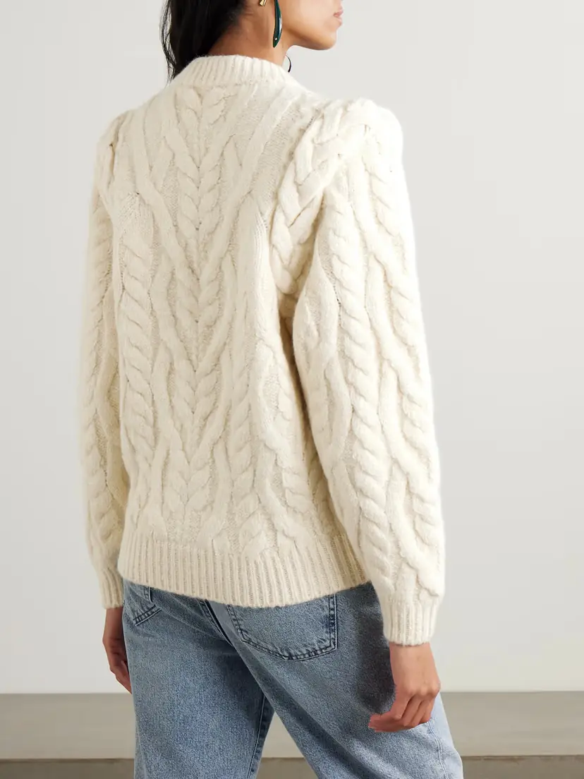 Isabel Marant Basiliane Cable-knit Wool-blend Sweater | Thumbnail 3