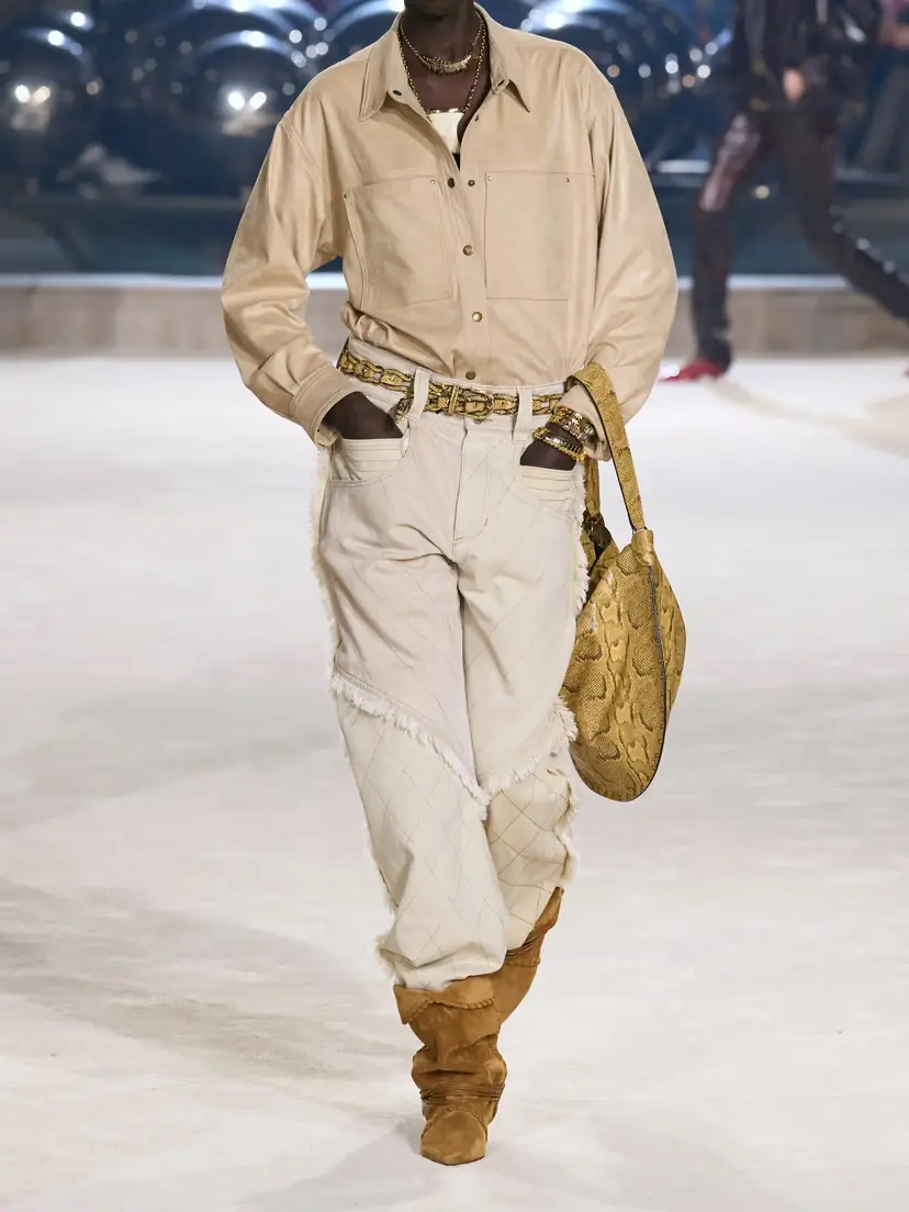 Isabel Marant Shanila Paneled Frayed High-rise Wide-leg Jeans | Thumbnail 5