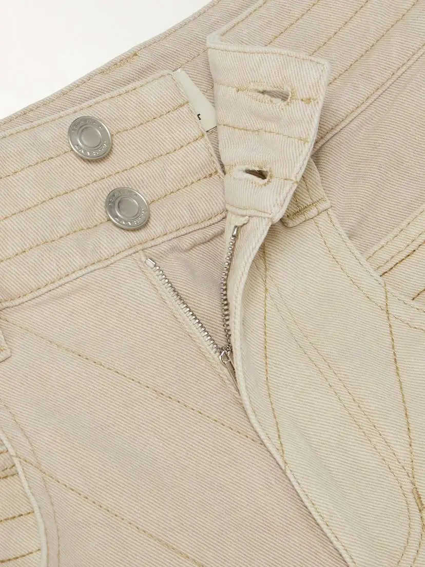 Isabel Marant Shanila Paneled Frayed High-rise Wide-leg Jeans | Thumbnail 6