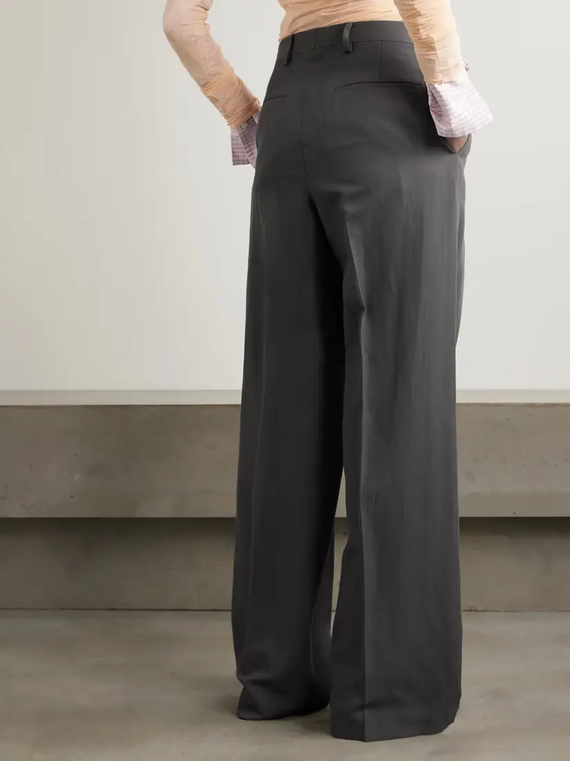 Dries Van Noten Pleated Wool-blend Twill Wide-leg Pants | Thumbnail 3