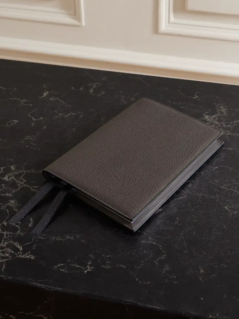 Smythson Evergreen Ludlow Refillable Textured-leather Notebook