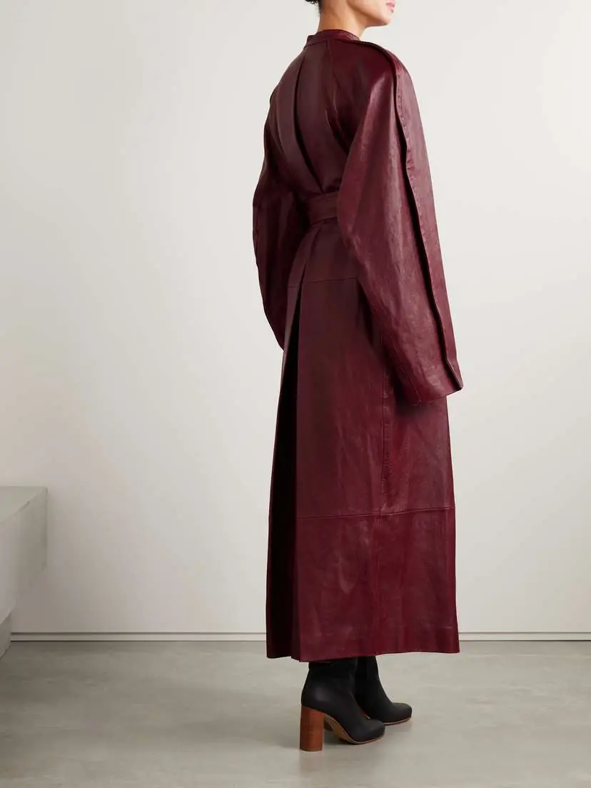 Khaite Rothen Oversized Belted Leather Coat | Thumbnail 3 Khaite Rothen Oversized Belted Leather Coat | Thumbnail 3