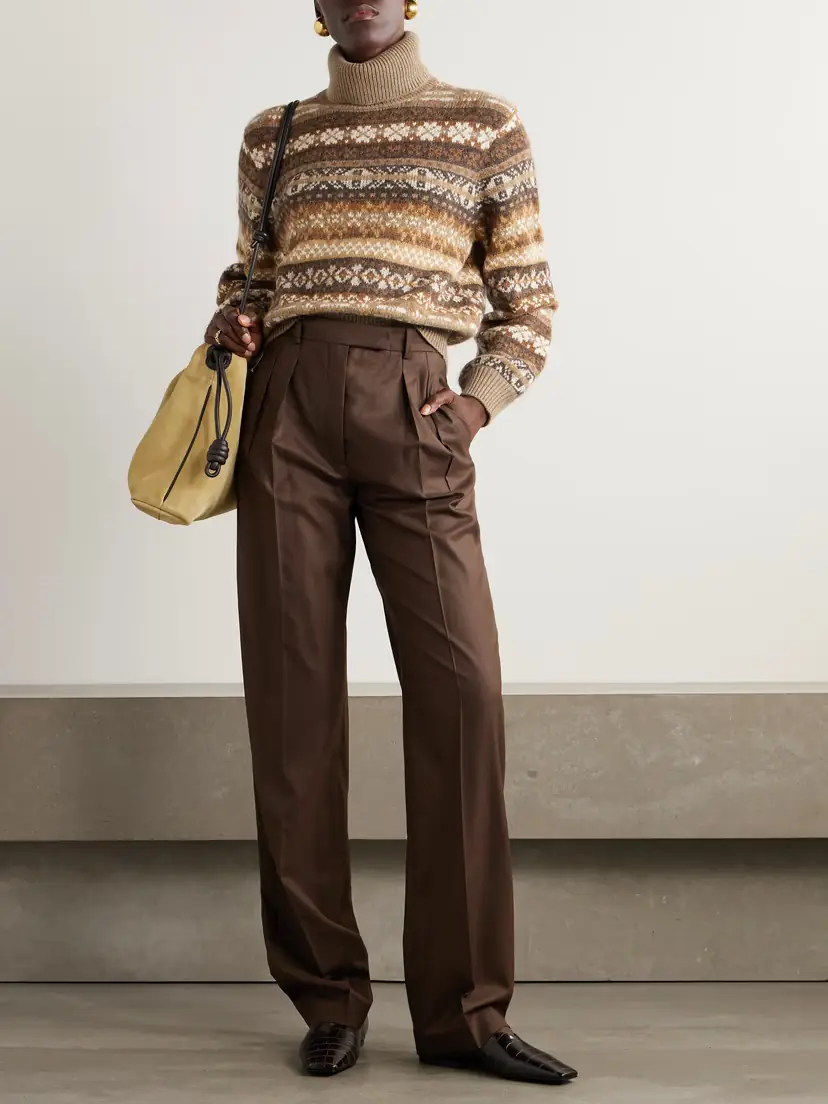 Loro Piana Scopello Striped Cashmere, Alpaca And Wool-blend Jacquard Turtleneck Sweater | Thumbnail 2 Loro Piana Scopello Striped Cashmere, Alpaca And Wool-blend Jacquard Turtleneck Sweater | Thumbnail 2