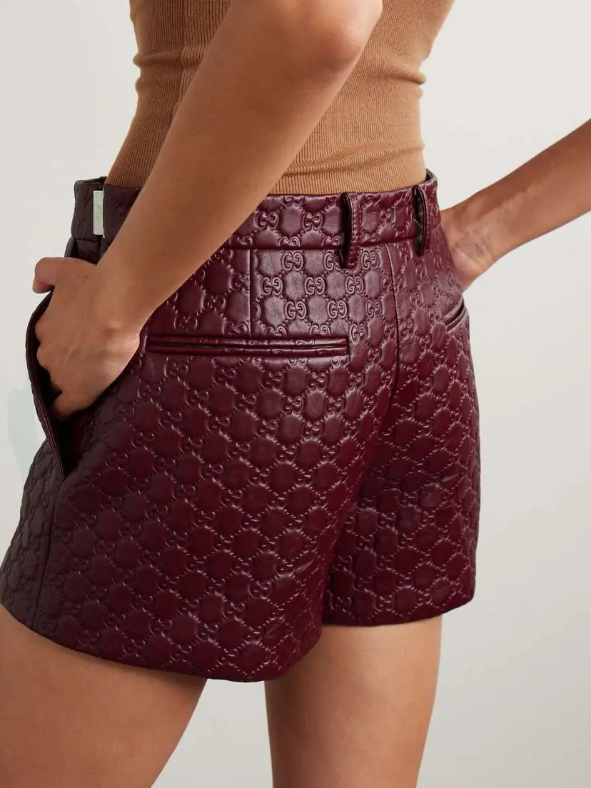 Gucci Logo-debossed Leather Shorts | Thumbnail 4 Gucci Logo-debossed Leather Shorts | Thumbnail 4