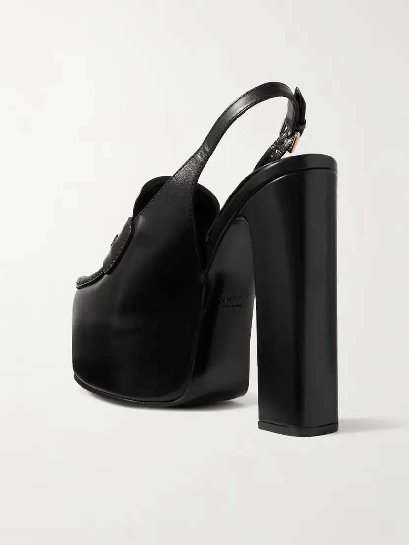 Gucci Horsebit-embellished Leather Slingback Platform Pumps | Thumbnail 3 Gucci Horsebit-embellished Leather Slingback Platform Pumps | Thumbnail 3