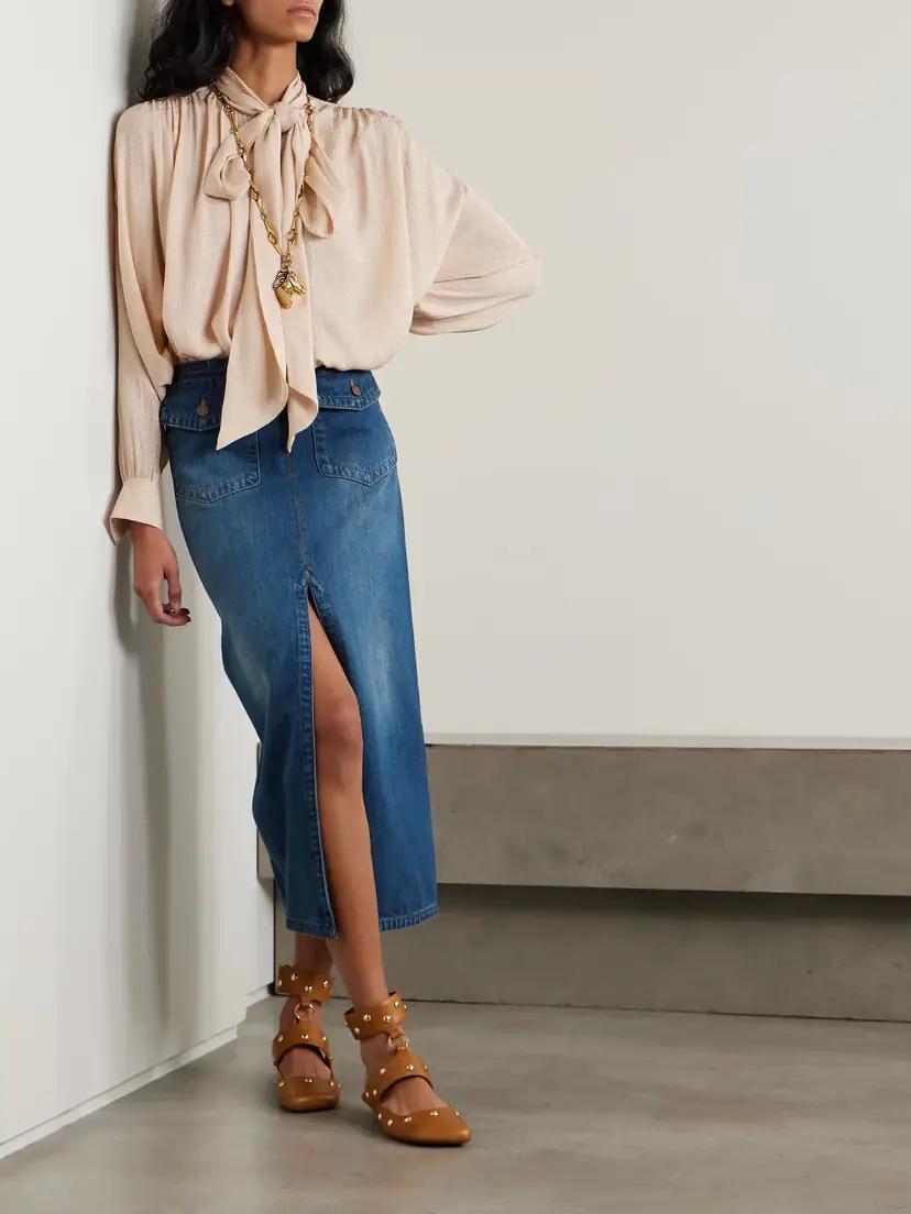 Chloé Organic Denim Midi Skirt | Thumbnail 2 Chloé Organic Denim Midi Skirt | Thumbnail 2