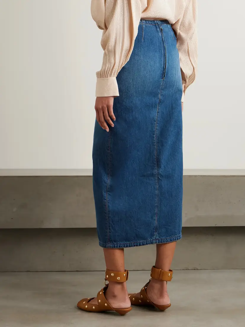 Chloé Organic Denim Midi Skirt | Thumbnail 3 Chloé Organic Denim Midi Skirt | Thumbnail 3