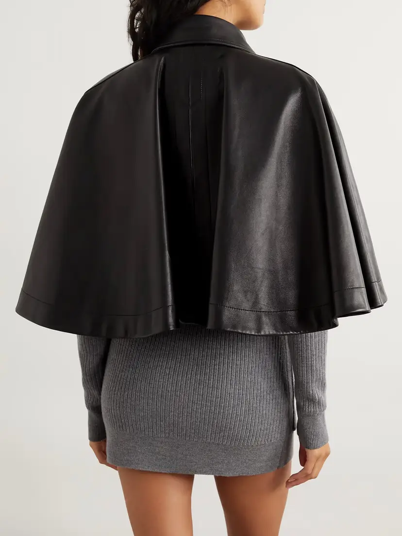Chloé Cropped Leather Cape | Thumbnail 4 Chloé Cropped Leather Cape | Thumbnail 4