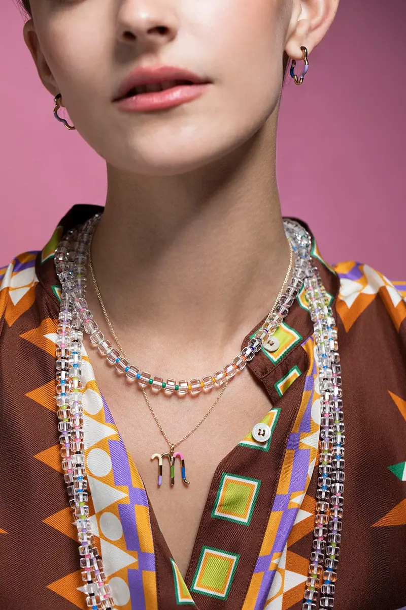 Bea Bongiasca A-Z Multicolor Enamel Necklace | Thumbnail 2