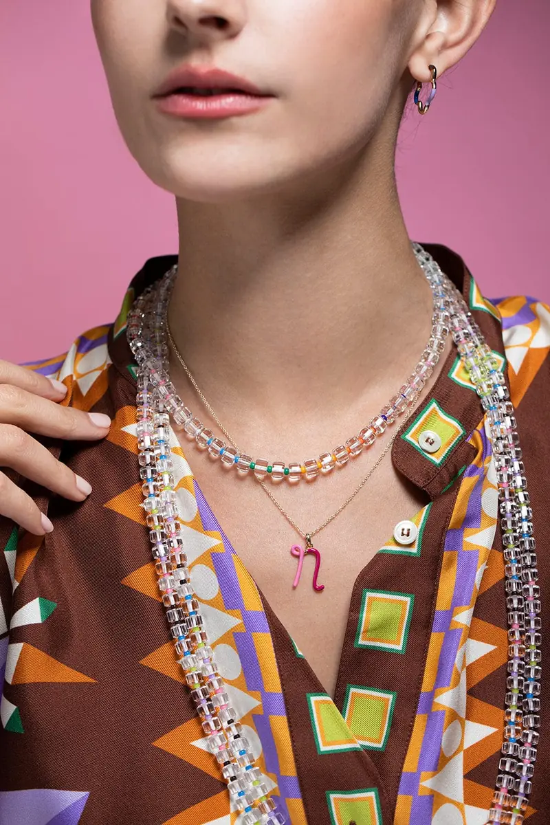 Bea Bongiasca A-Z Multicolor Enamel Necklace | Thumbnail 3