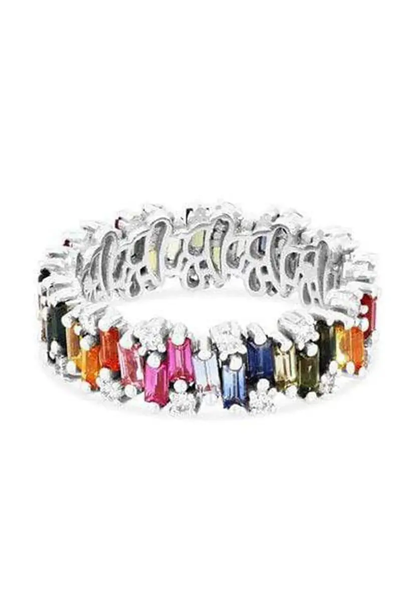 Suzanne Kalan Alaia Rainbow Sapphire Eternity Band - White Gold | Thumbnail 3