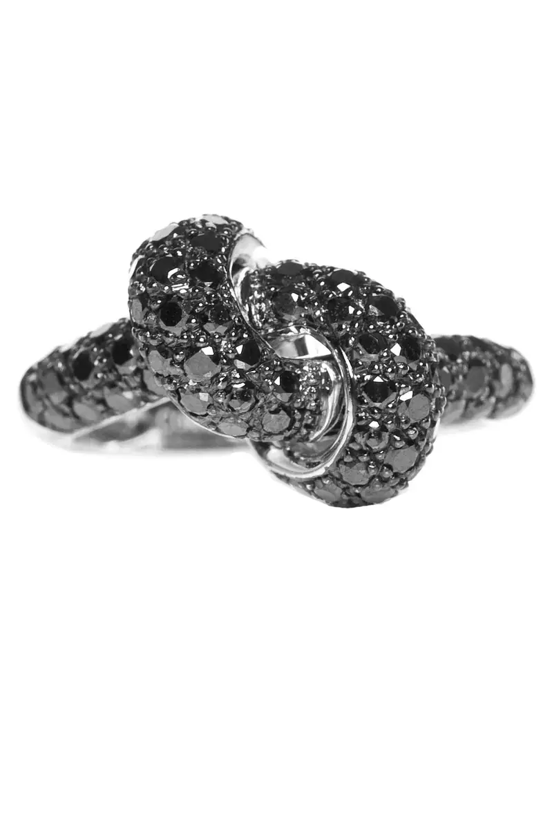 THE LOVE KNOT BY CORALIE Black Diamond Love Knot Ring | Image 1 THE LOVE KNOT BY CORALIE Black Diamond Love Knot Ring | Image 1