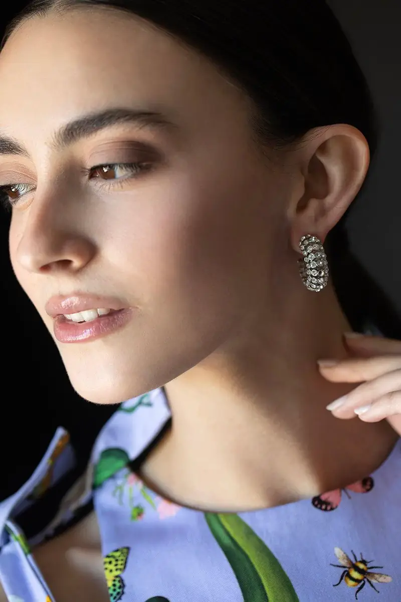 Oscar de la Renta Caterpillar Hoop Earrings | Thumbnail 2 Oscar de la Renta Caterpillar Hoop Earrings | Thumbnail 2